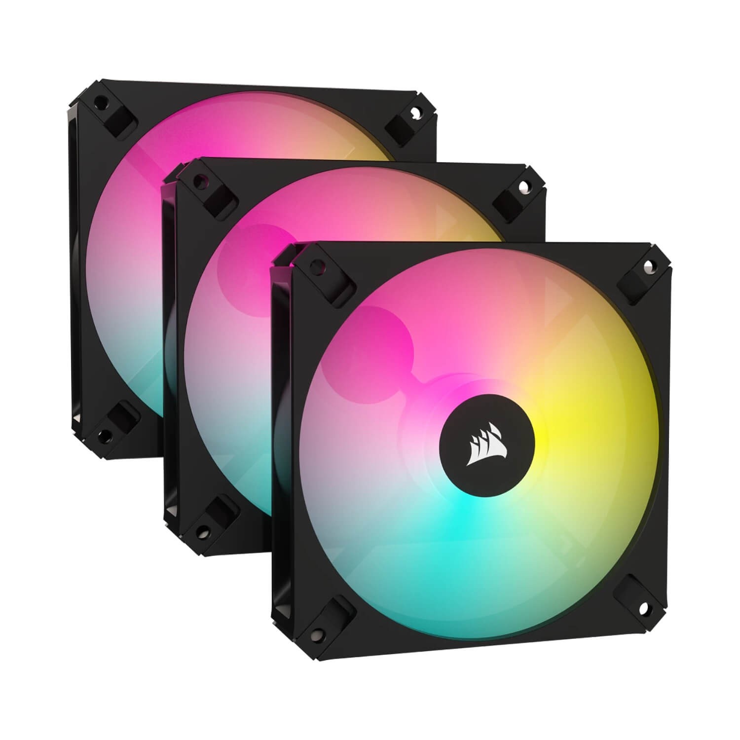 מאוורר למארז Corsair iCUE AR120 Digital RGB 120mm PWM Fan, Triple Pack 120mm צבע שחור