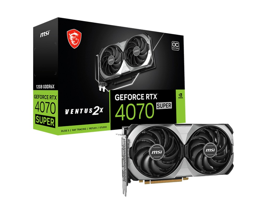 Video Card MSI GeForce RTX 4070 SUPER 12G VENTUS 2X OC NVIDIA GeForce RTX 4070 Super