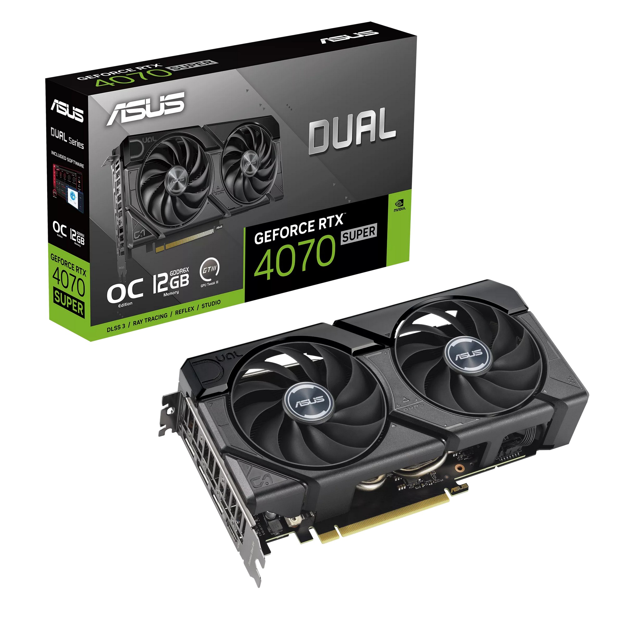 Video Card Gigabyte Dual GeForce RTX 4070 SUPER EVO OC Edition 12GB GDDR6X 90YV0KC0-M0NA00