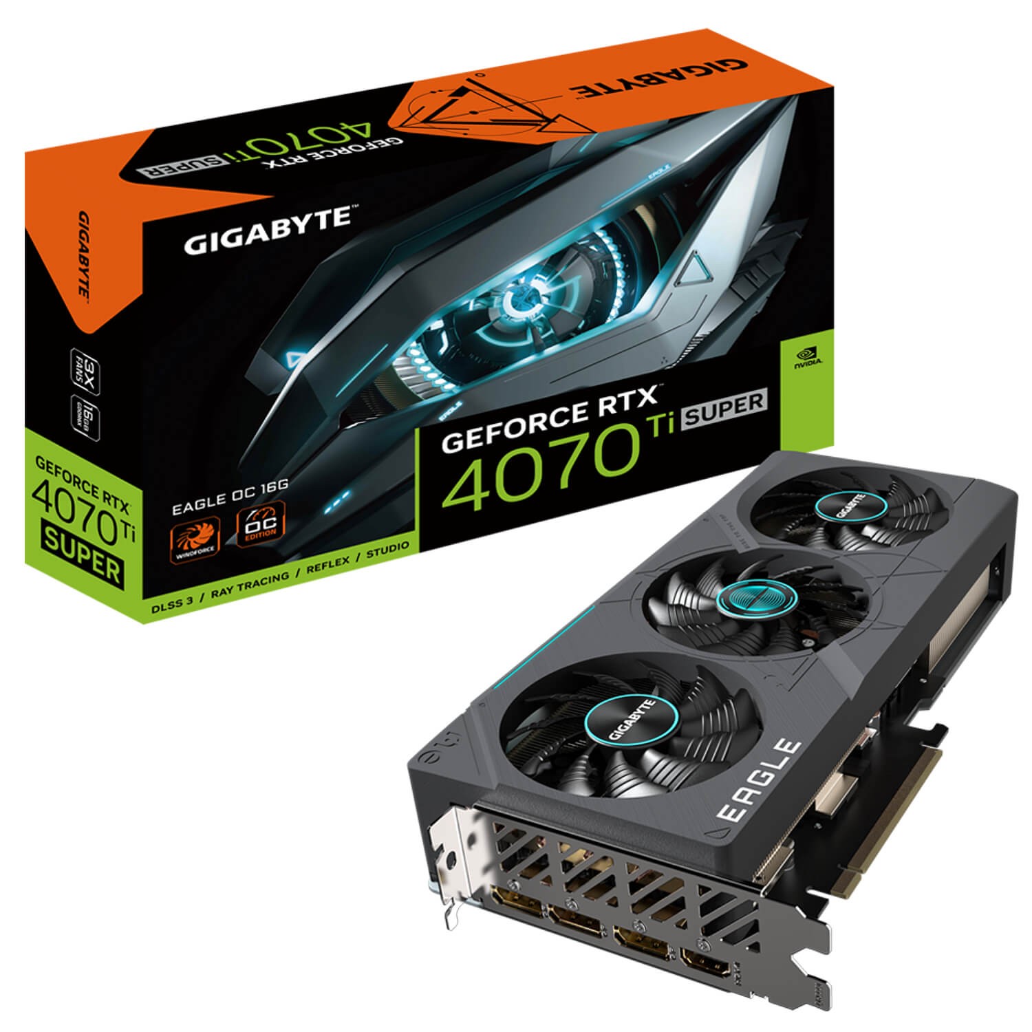 כרטיס מסך Gigabyte GeForce RTX 4070 Ti SUPER EAGLE OC 16G GV-N407TSEAGLE OC-16GD