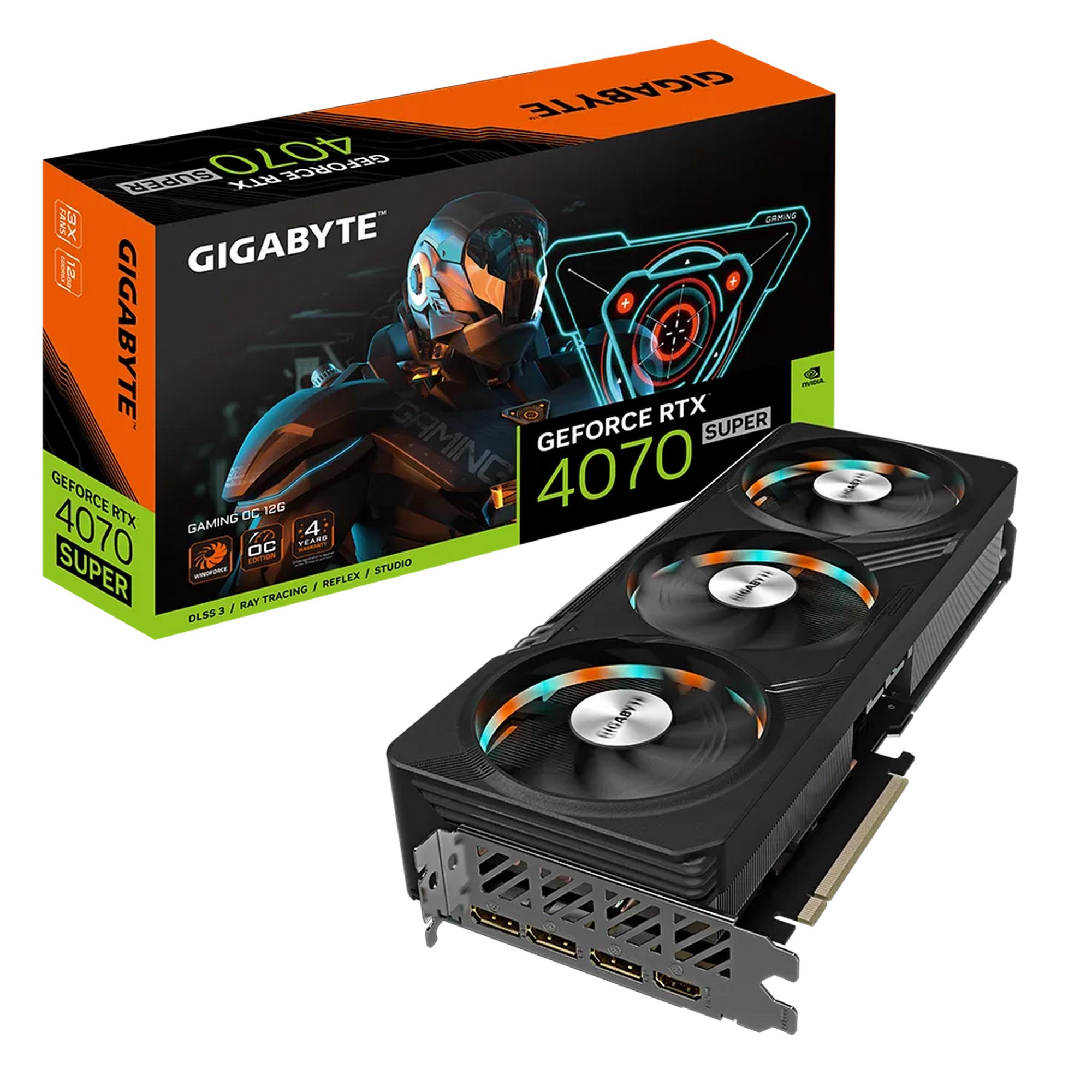 ВидеоКарта Gigabyte GeForce RTX 4070 SUPER GAMING OC 12G GV-N407SGAMING OC-12GD