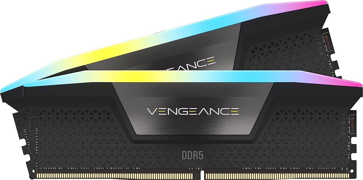 זיכרון לנייח DRAM Corsair VENGEANCE RGB CMH32GX5M2B5200C40 KIT 32GB (2x16GB) 5200MHz C40 צבע שחור