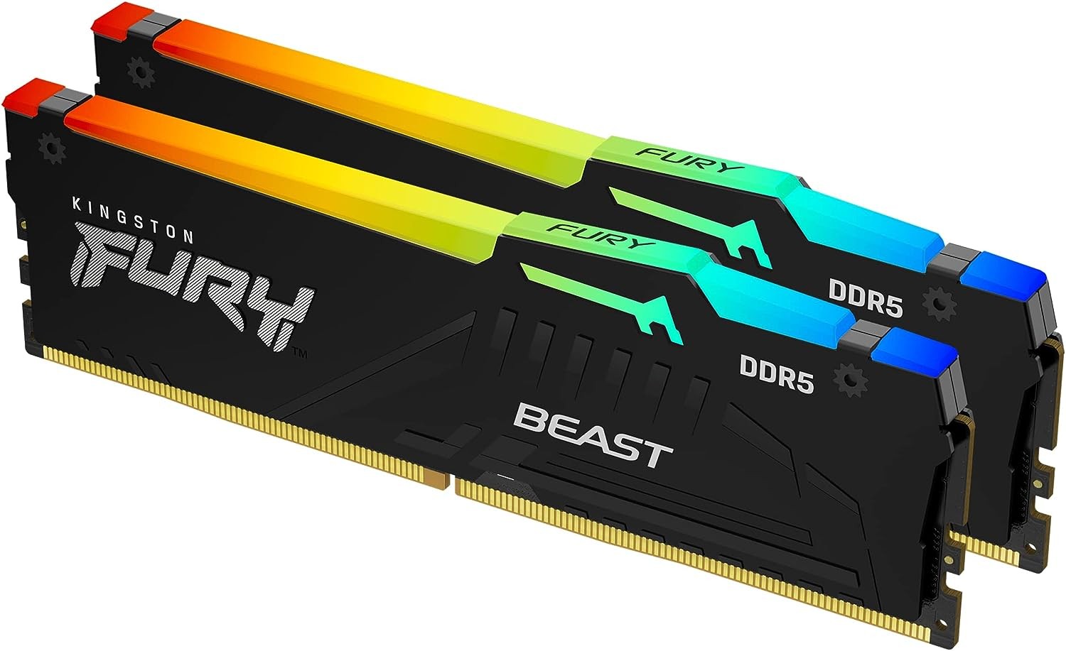 Desktop Memory DRAM Kingston Fury Beast RGB KF560C36BBEAK2-64 KIT 64GB (2X32GB) DDR5 6000MHz CL36 Color:black