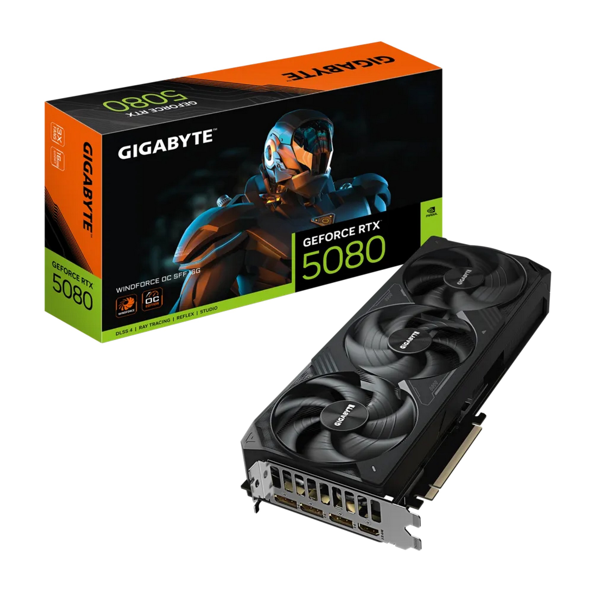 ВидеоКарта Gigabyte GeForce RTX 5080 WINDFORCE OC SFF 16G GV-N5080WF3OC-16GD