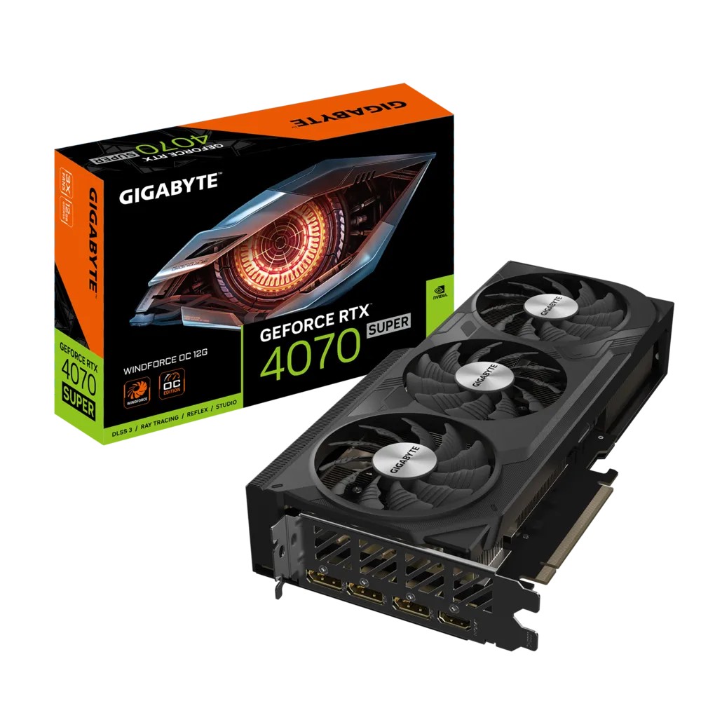 ВидеоКарта Gigabyte GeForce RTX 4070 SUPER WINDFORCE OC 12G GV-N407SWF3OC-12GD