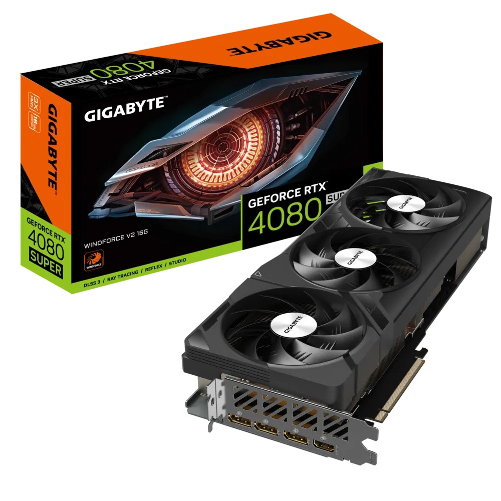 כרטיס מסך Gigabyte GeForce RTX 4080 SUPER WINDFORCE V2 16G GV-N408SWF3V2-16GD