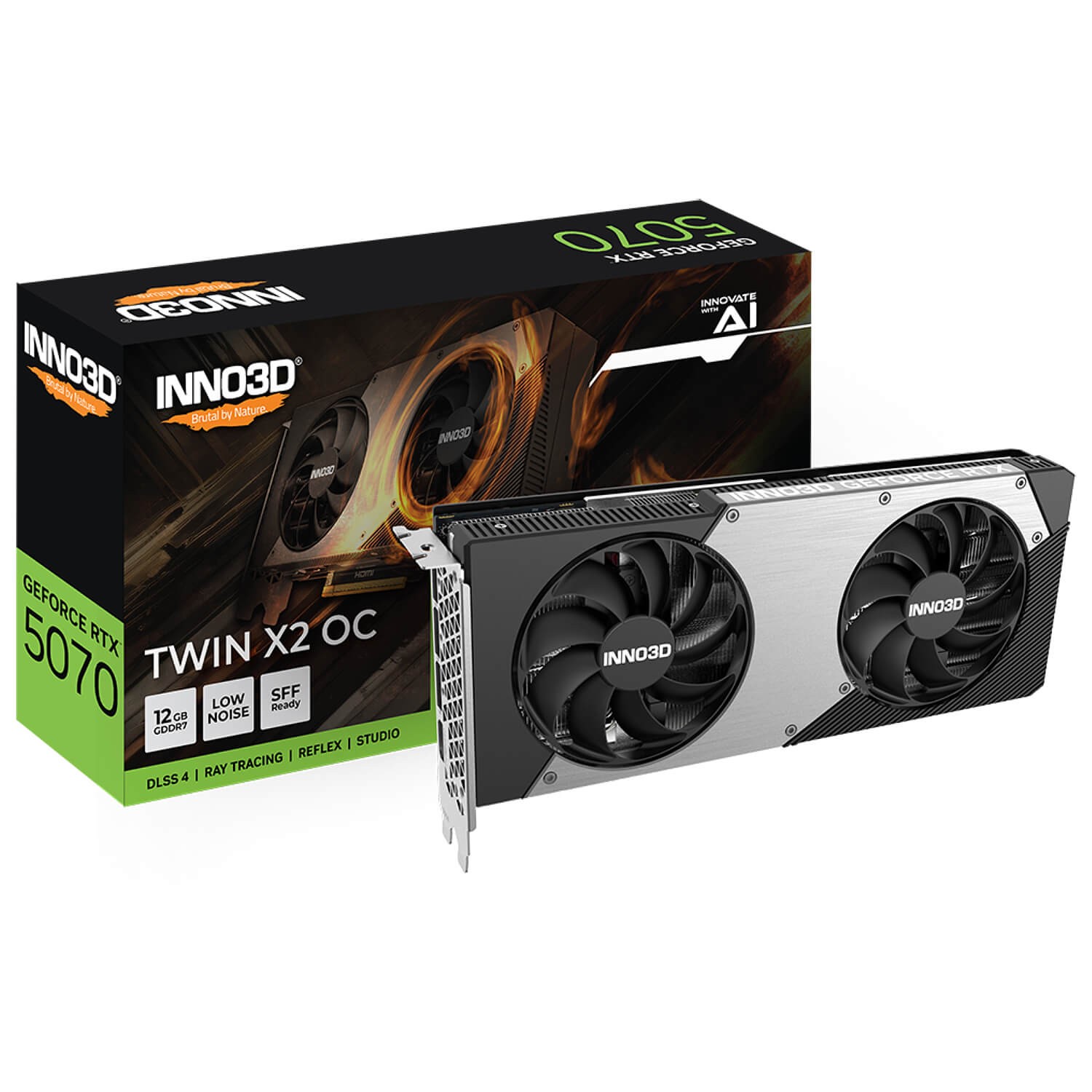 ВидеоКарта Inno3D RTX 5070 TWIN X2 OC N50702-12D7X-195064N