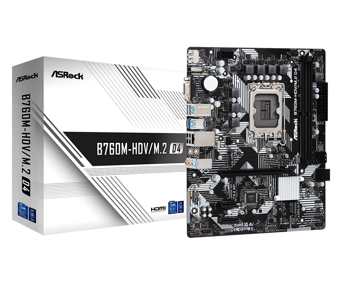 Материнская Плата Asrock B760M-HDV/M.2 D4 DDR4 Micro ATX LGA1700