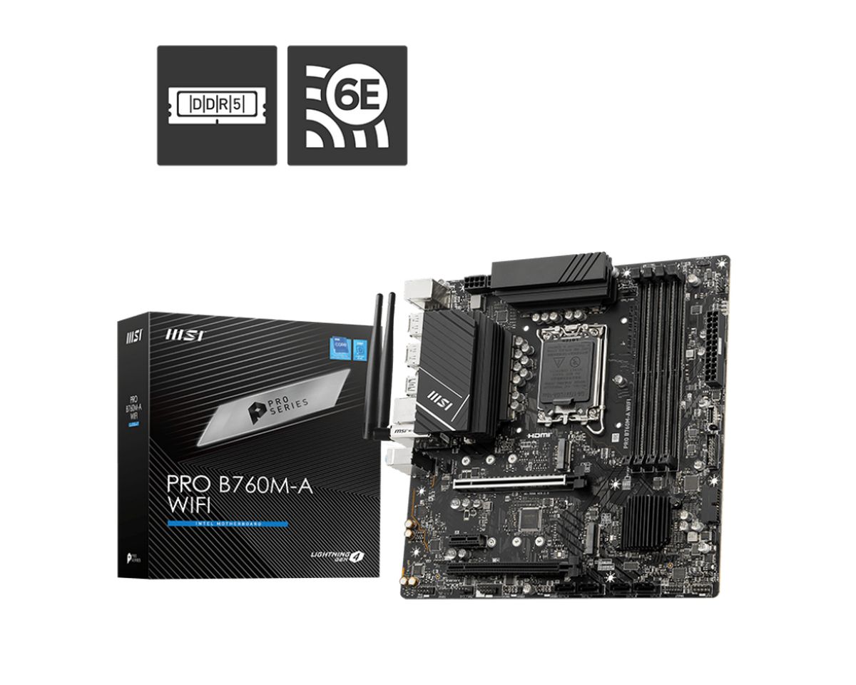 לוח אם MSI PRO B760M-A WIFI DDR5 LGA1700