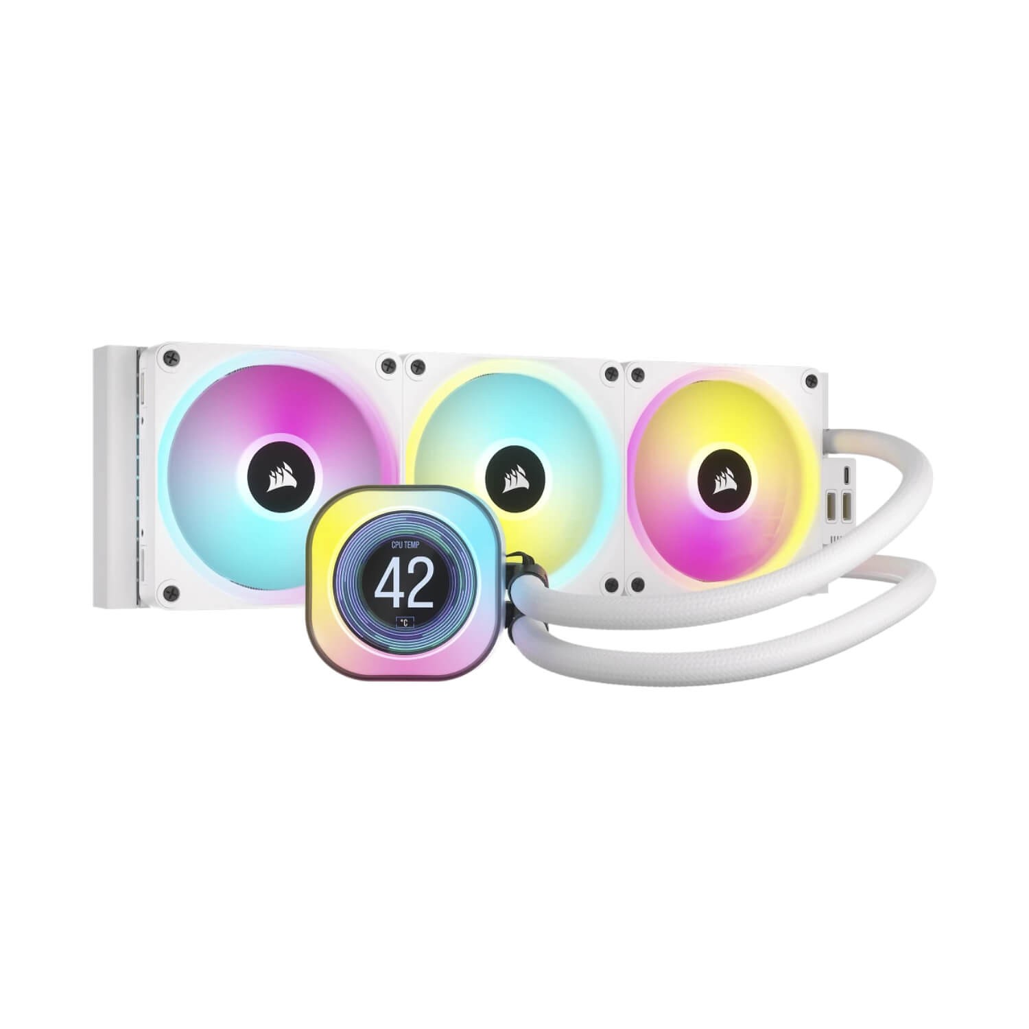 Liquid cooling Corsair iCUE LINK H150i LCD Liquid CPU Cooler, לבן 360mm