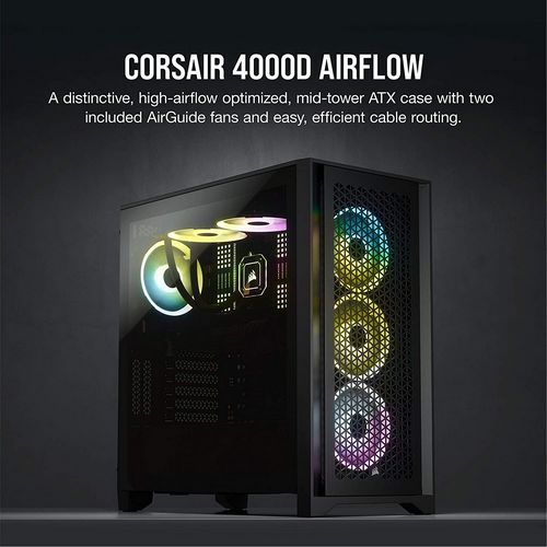 מארז Corsair 4000D AIRFLOW Tempered Glass שחור Mid Tower