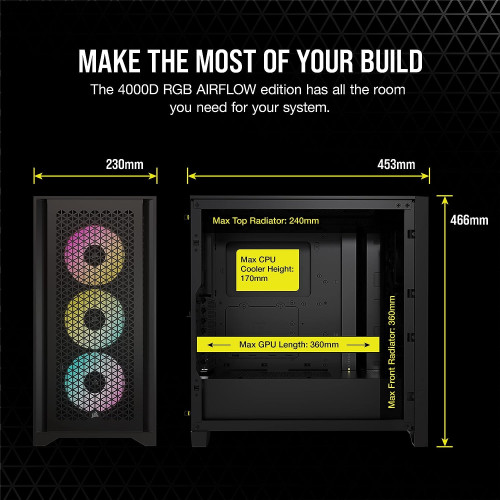  Corsair 5000D RGB Mid-Tower Case - 3X AF120 RGB Fans