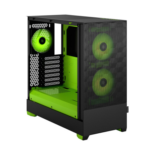 Case Fractal Design Pop Air RGB Green Core TG Clear Tint Color:black, green