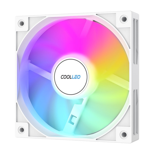 מאוורר למארז Coolleo 120mm PWM ARGB לבן Fan