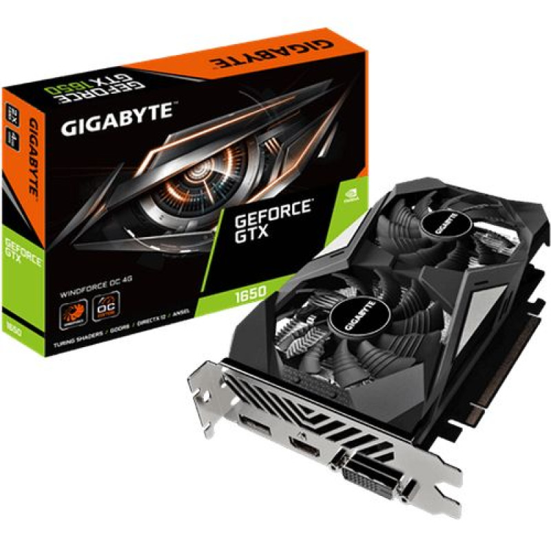 Video Card Gigabyte GeForce GTX 1650 D6 WINDFORCE OC 4G GV-N1656WF2OC-4GD (rev.