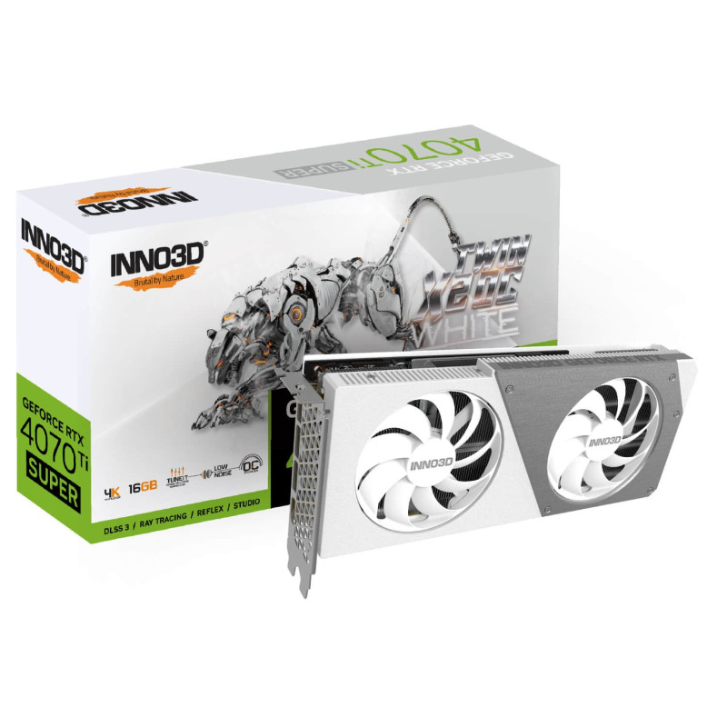 Video Card Inno3D GeForce RTX 4070 Ti SUPER TWIN X2 OC WHITE