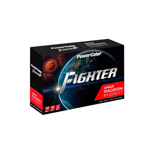 Video Card PowerColor Fighter AMD Radeon RX 6500 XT 4GB GDDR6