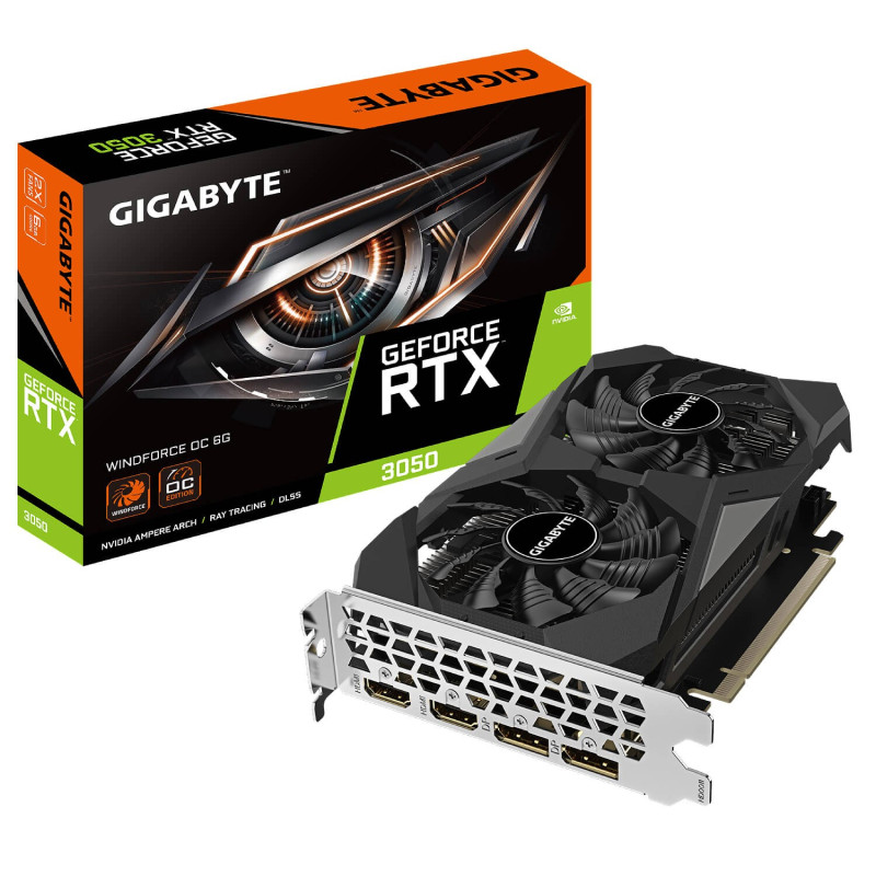 Video Card Gigabyte GeForce RTX 3050 Windforce 2 6GB GV-N3050WF2OC-6GD