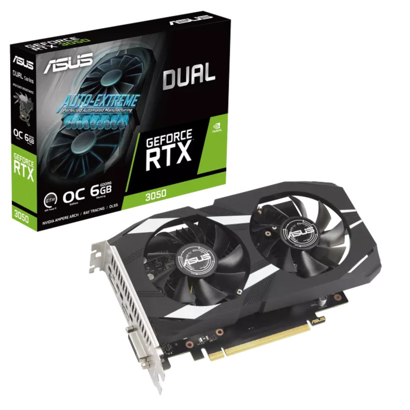 Video Card ASUS Dual RTX 3050 OC Edition 6GB GDDR6 90YV0K60-M0NA00