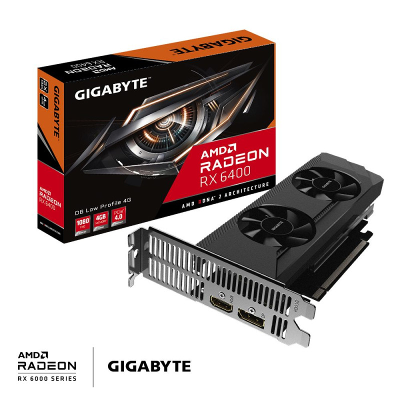 Video Card Gigabyte Radeon RX 6400 D6 LOW PROFILE 4G GV-R64D6-4GL