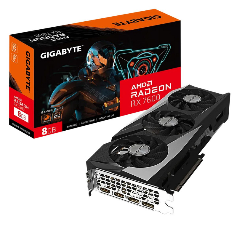 ВидеоКарта Gigabyte Radeon RX 7600 GAMING OC 8G GV-R76GAMING OC-8GD