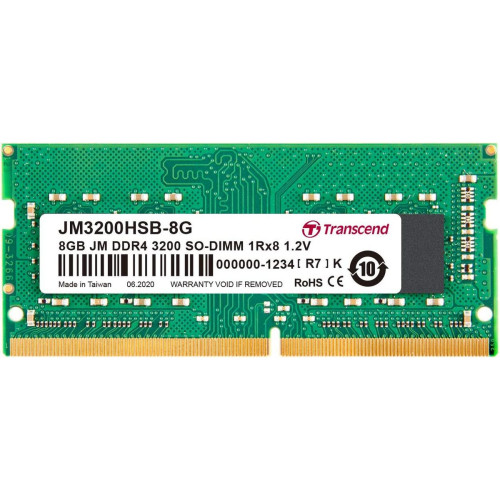 זיכרון SODIMM Transcend JM3200HSB-8G 8GB DDR4 3200Mhz CL22 1.2V