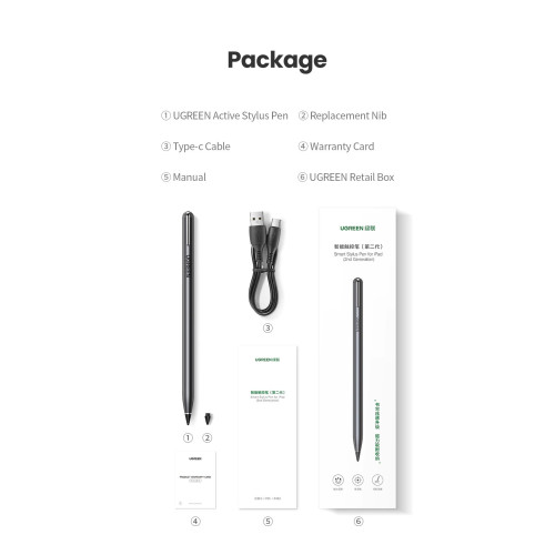 UGREEN Smart Stylus Magnetic Pen for Apple iPad