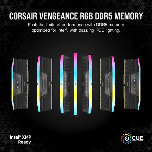 זיכרון לנייח DRAM Corsair VENGEANCE RGB CMH32GX5M2B5200C40 KIT 32GB (2x16GB)