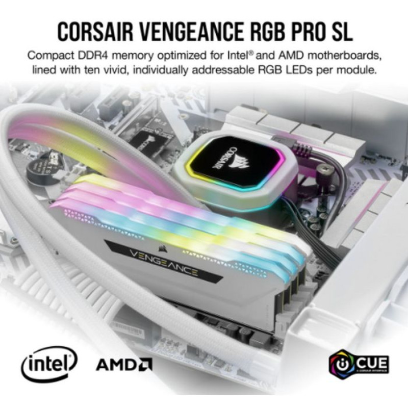 Оперативная память DRAM Corsair VENGEANCE RGB PRO SL CMH16GX4M2D3600C18W KIT