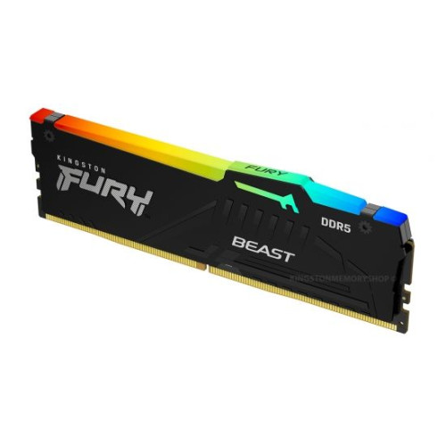 Desktop Memory DRAM Kingston FURY Beast RGB 16GB DDR5 5200Mhz CL40 1.25V Color: