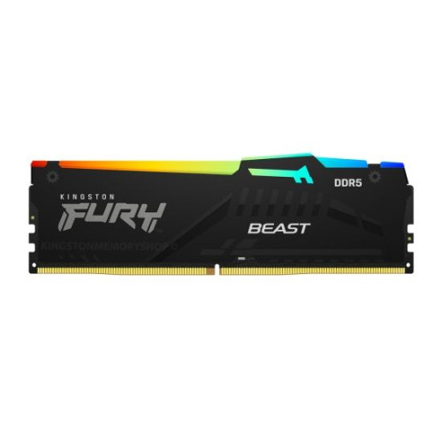 Desktop Memory DRAM Kingston FURY Beast RGB 16GB DDR5 5200Mhz CL40 1.25V Color: