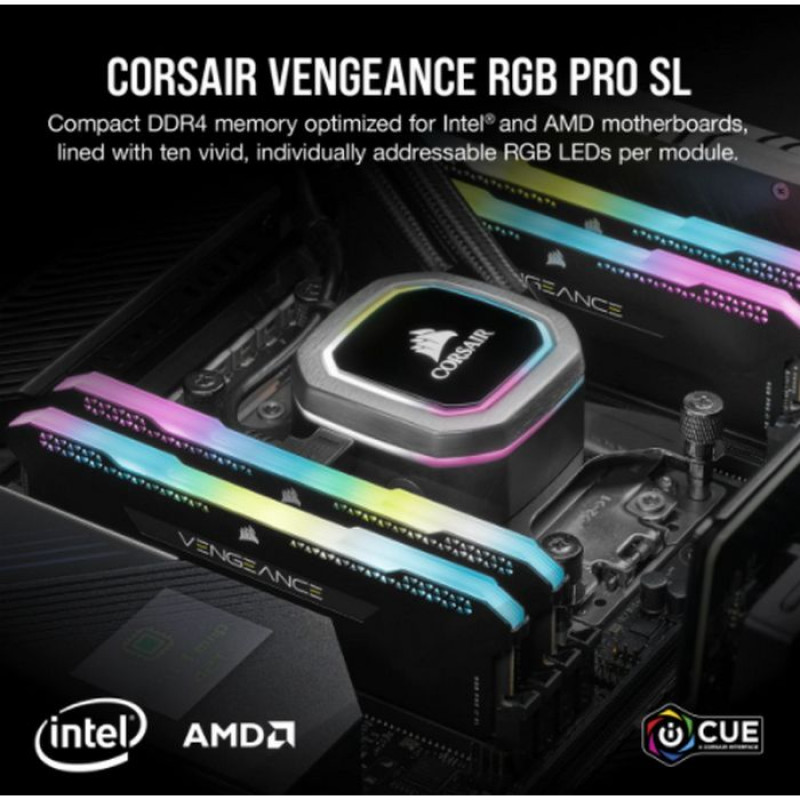 Оперативная память DRAM Corsair VENGEANCE RGB PRO SL CMH16GX4M2E3200C16 KIT