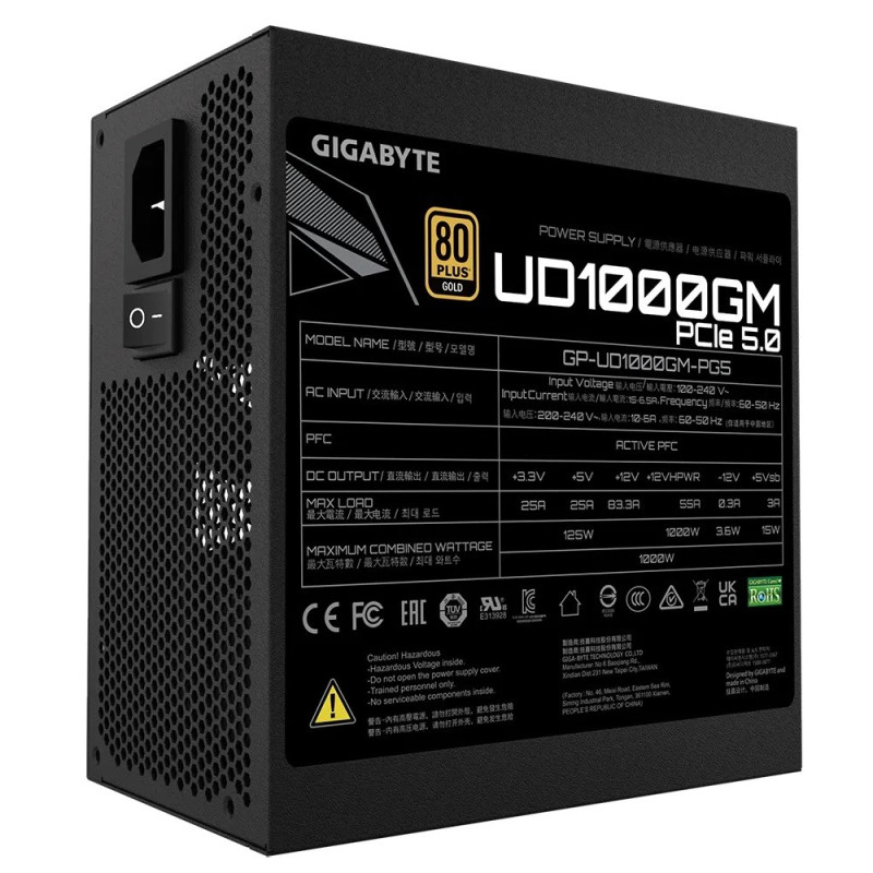 Power Supply Gigabyte UD1000GM PG5 GP-UD1000GM-PG5 80 PLUS Gold 1000W