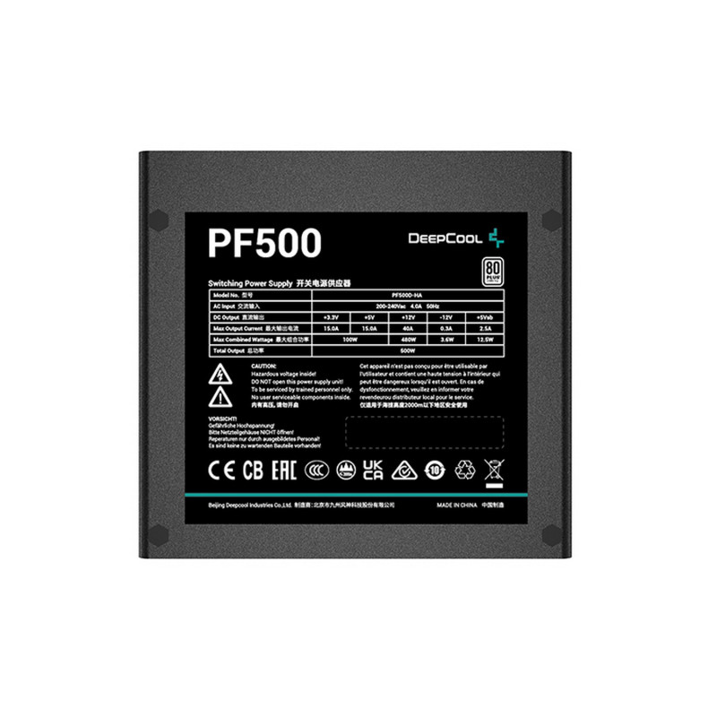 Power Supply Deepcool PF500 R-PF500D-HA0B 80 Plus 500W 12V:480W