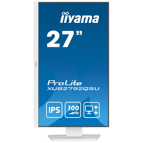 Игровой Монитор IIYAMA ProLite XUB2792QSU-W6 27" 100Hz 2.5K, QHD IPS Цвет:белый