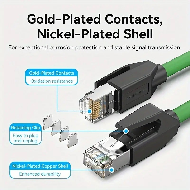 Network Cable Vention CAT6a SFTP Industrial Flexible Patch 0.2M green IBPGAH