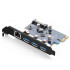 Network Card UGREEN כרטיס הרחבה PCI-E to LAN Gigabit + USB3.0 x3