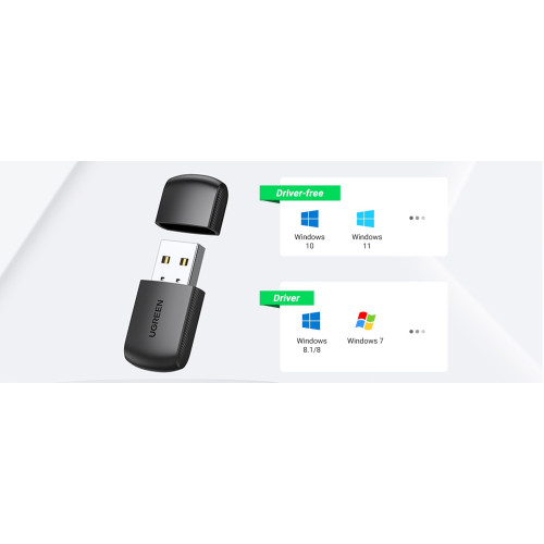 Сетевая Карта USB UGREEN Wi-Fi AC650 Dual-Band Wireless USB Adapter 20204