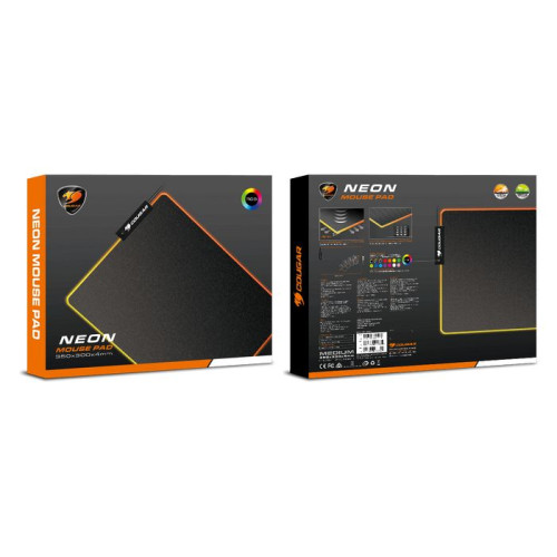 Коврик для Игровой Мыши COUGAR NEON RGB PAD-NEON-RGB фоновый цвет: черный