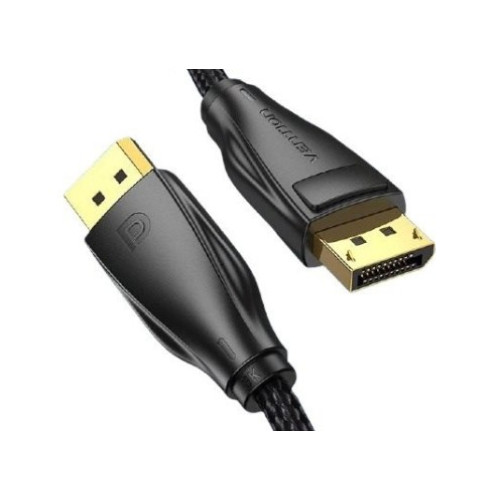 כבל Vention DP 1.4 8K/60Hz 32Gbps Gold Plated 1m HCCBF צבע שחור