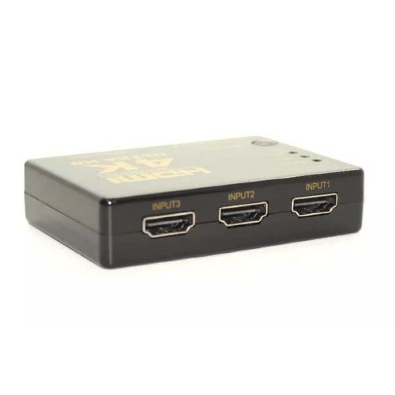 Screen Adapter Gold Touch 4K HDMI Switch 1 To 3 Port with IR Remote Control