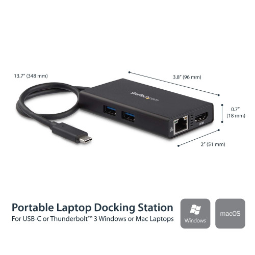 Adapter StarTech Startech USB-C Multiport Adapter 4K HDMI / 2x USB-A Ports /