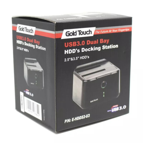 Hard Disk Enclosure Gold Touch USB3.0 Dual Bay HDD’s Docking Station E-HDDS2-U3