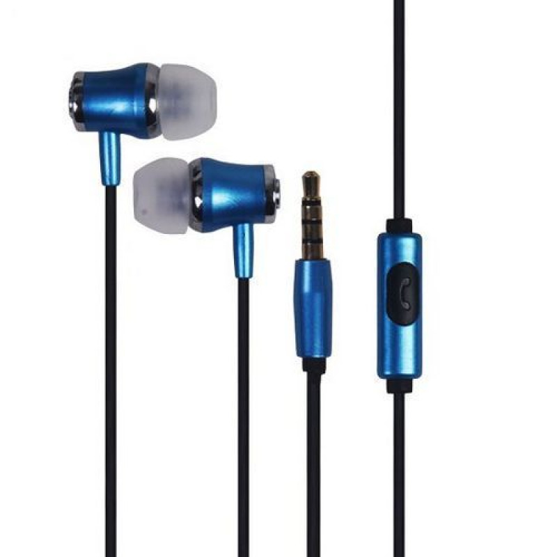 Wired Headphones + Microphone Silver Line FDH-105 blue