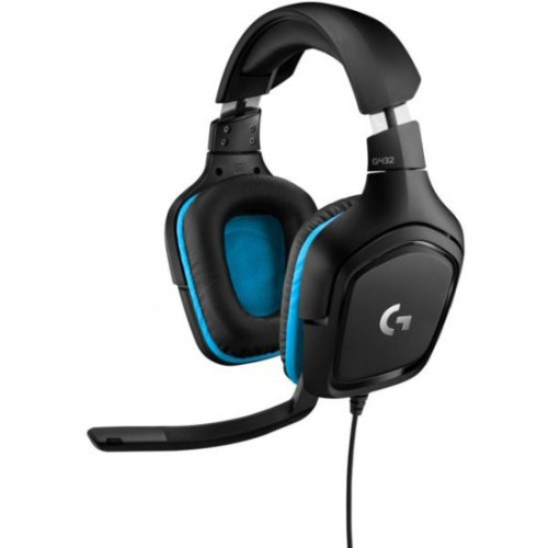 Wired Gaming Headphones Logitech G432 7.1 Surround Sound Color:black, blue