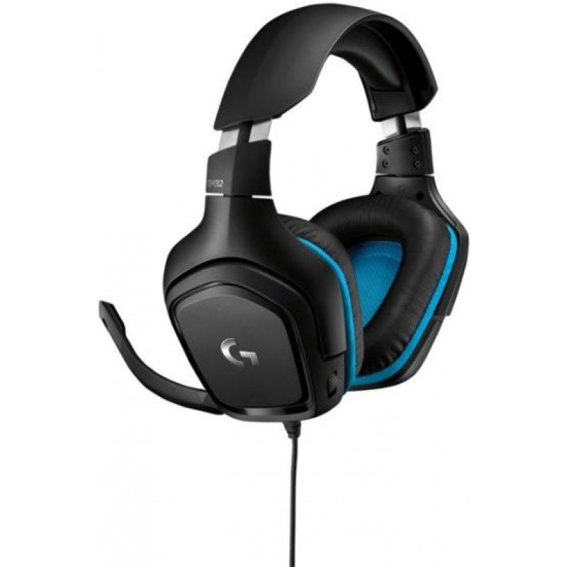 Wired Gaming Headphones Logitech G432 7.1 Surround Sound Color:black, blue