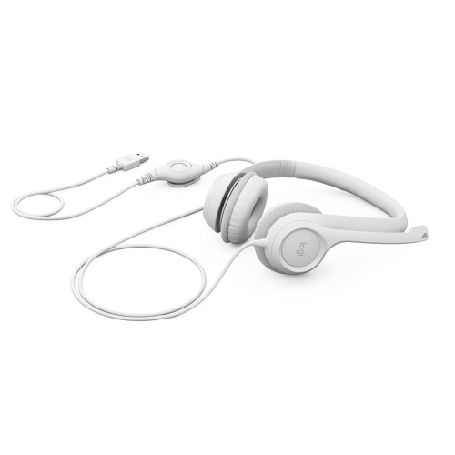 Headphones with a built-in microphone Logitech white H390 USB