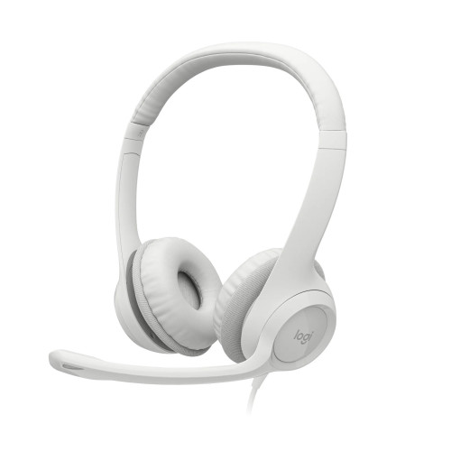 Headphones with a built-in microphone Logitech white H390 USB