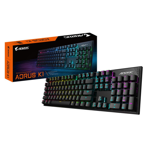 מקלדת גיימינג Gigabyte AORUS K1 Cherry MX Mechanical Gaming Switch צבע שחור..