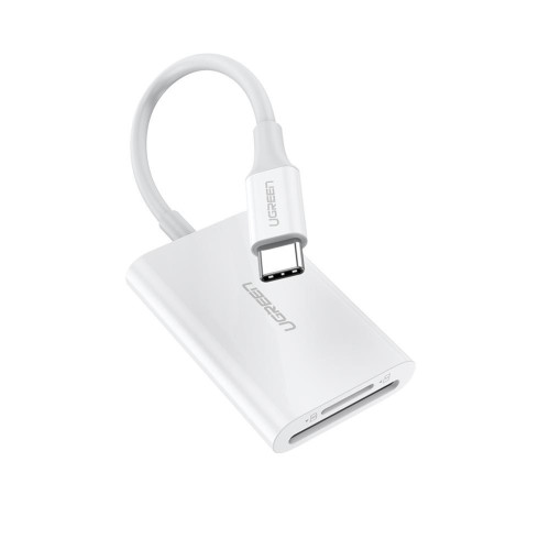 קורא כרטיסים UGREEN USB-C to SD+TF CM265 לבן 60724